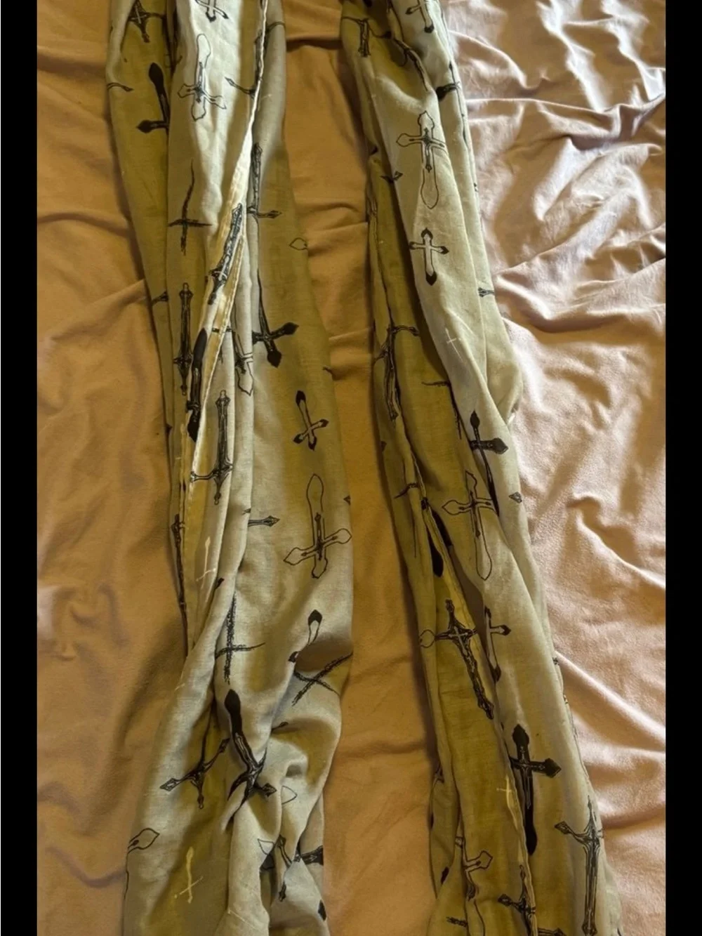 Bershka Accessoriesgrey and Cross print scarf, grey and black, women's accessory